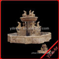 Yellow Marble Indoor Water Fountain With Horses